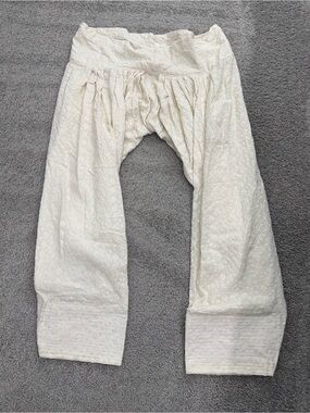 Women White Cotton Embroidered farshi salwar